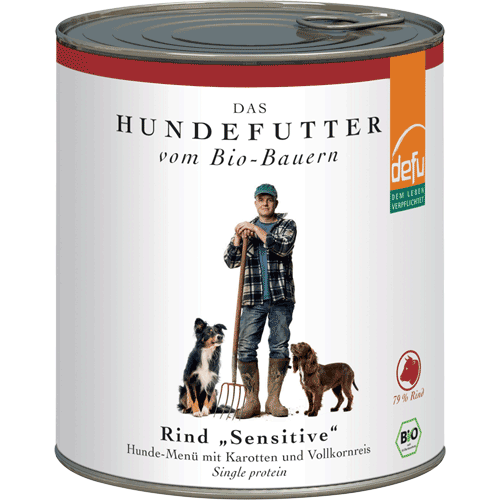 Bio Rind 820g Glutenfrei Hund Nassfutter defu
