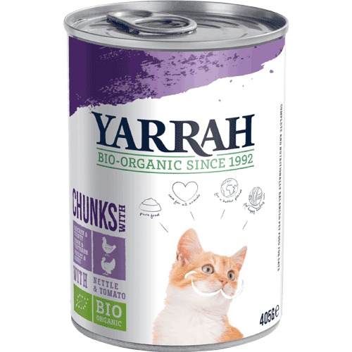Bio Bröckchen Huhn und Truthahn 405g Katze Nassfutter Yarrah