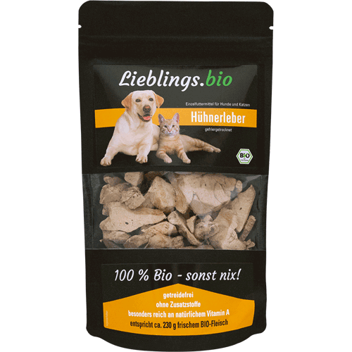 Bio Hühnerleber 50g Hund Snack Lieblings.bio