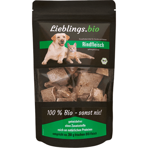 Bio Rindfleisch 50g Hund Snack Lieblings.bio