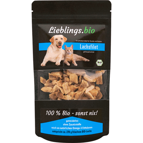 Bio Lachsfilet 60g Hund Snack Lieblings.bio